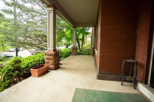 view of patio with a porch