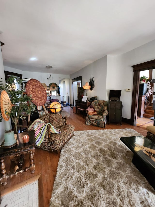 living room featuring hardwood / wood-style floors