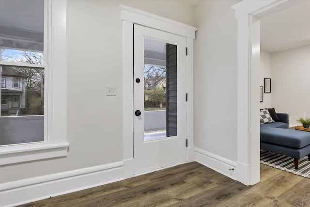 foyer featuring dark hardwood / wood-style flooring and plenty of natural light