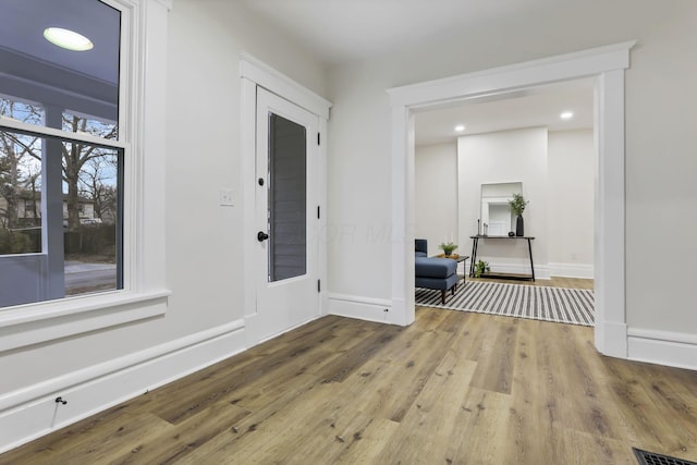 interior space with wood-type flooring