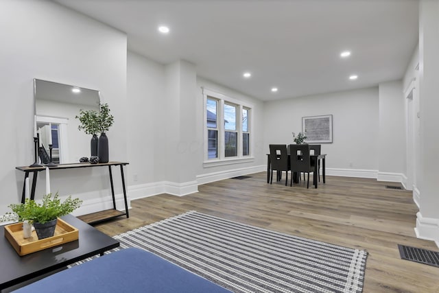 interior space featuring wood-type flooring