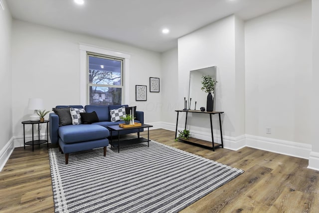 living room featuring hardwood / wood-style flooring