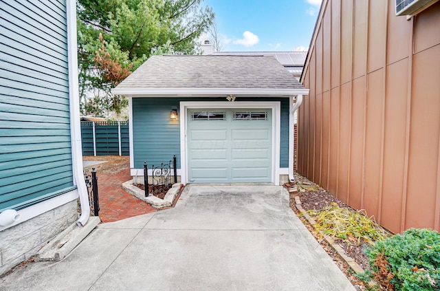 view of garage