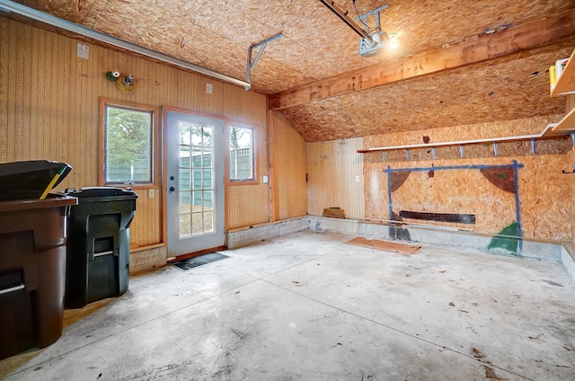 interior space featuring a garage door opener