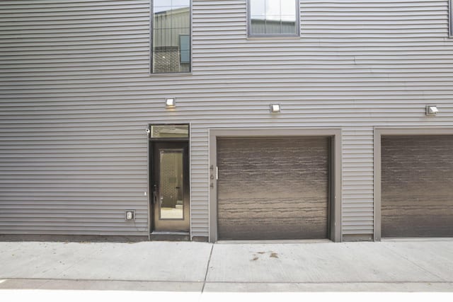 entrance to property with a garage