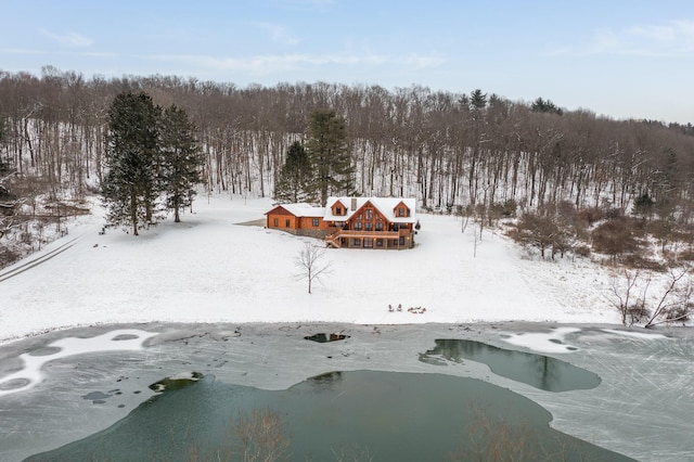 view of snowy aerial view