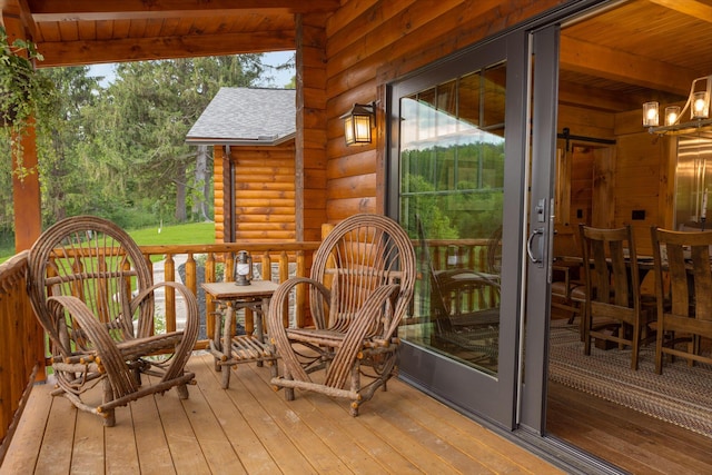 view of wooden deck