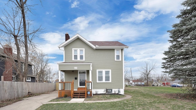 view of front of property with a front yard