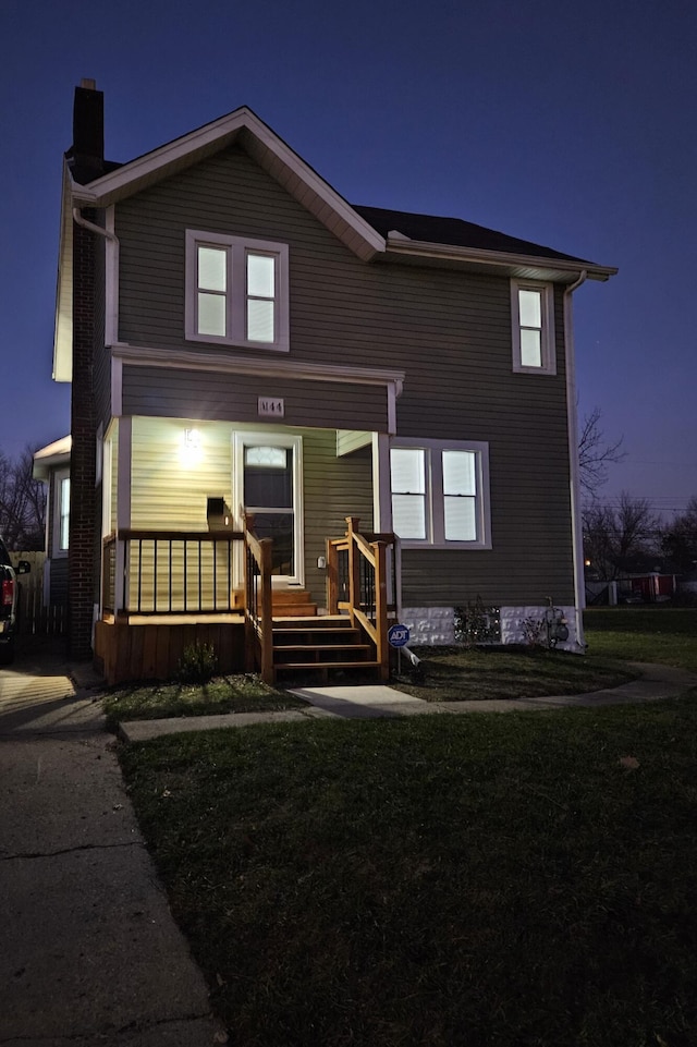 view of front of home with covered porch