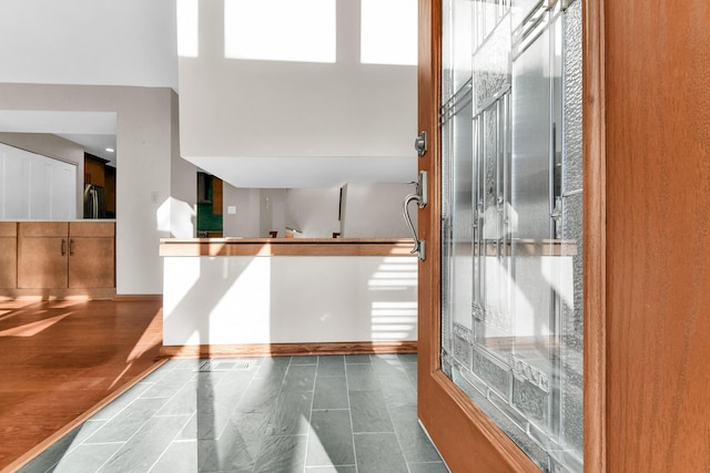 interior space with tile patterned floors