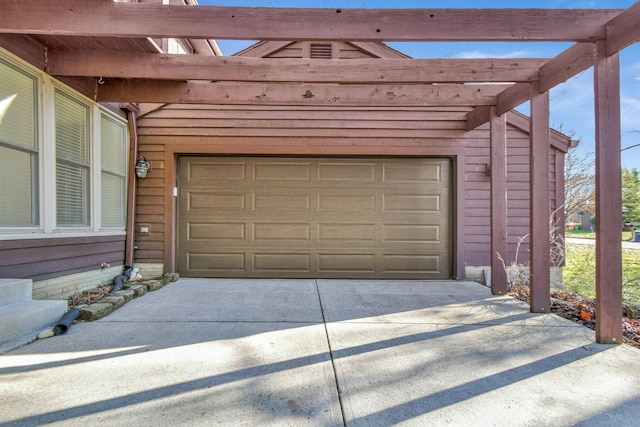 garage with a carport