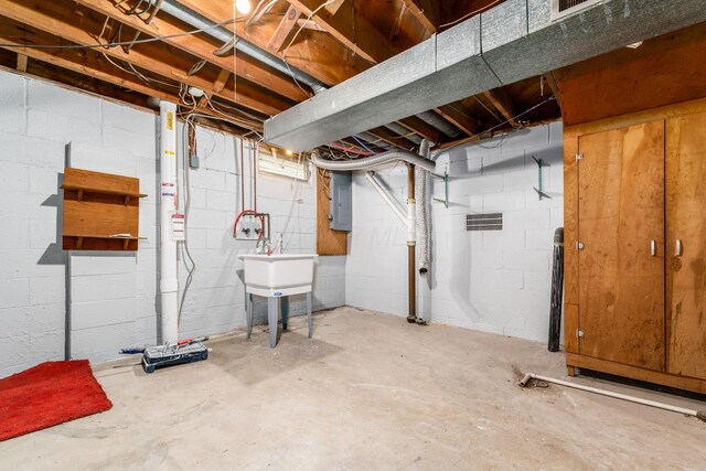 1677 Kenview Rd, Columbus, OH 43209 - unfinished basement with visible vents and electric panel