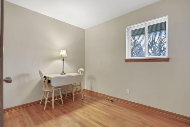 office featuring light hardwood / wood-style flooring