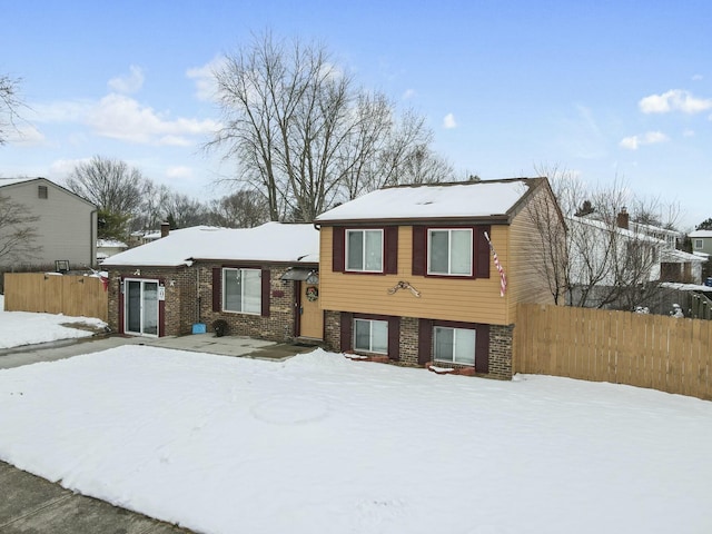 view of split level home