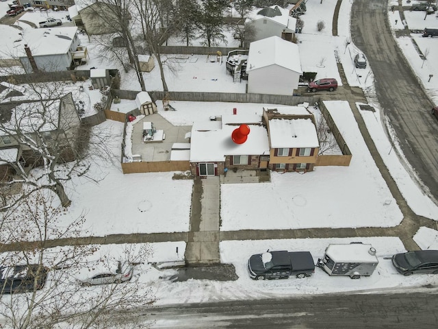 view of snowy aerial view