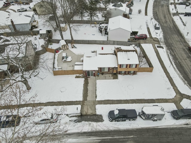 view of snowy aerial view