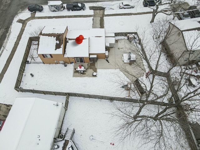 view of snowy aerial view