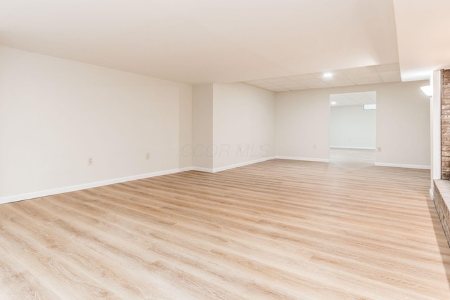 empty room with light wood-type flooring