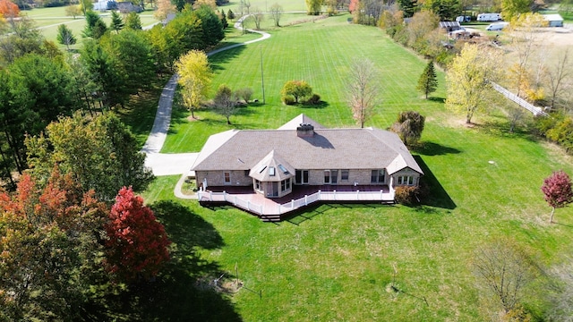 bird's eye view with a rural view