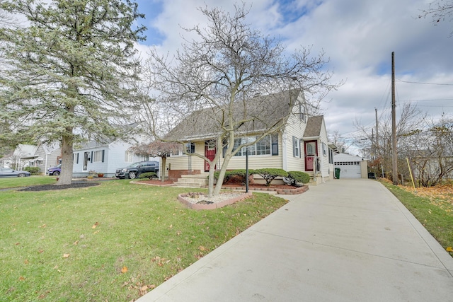 view of front of house featuring a garage and a front yard