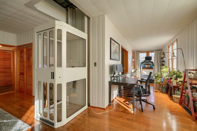 office featuring wood-type flooring