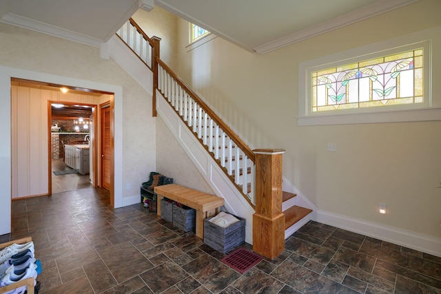 stairway with ornamental molding