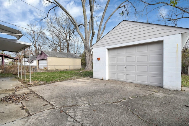 view of garage