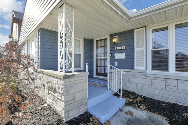 property entrance with a porch