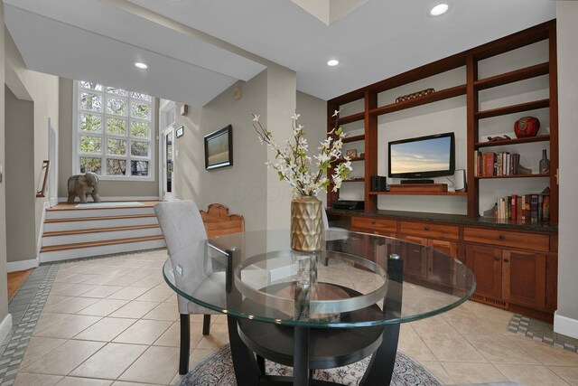 view of tiled dining area