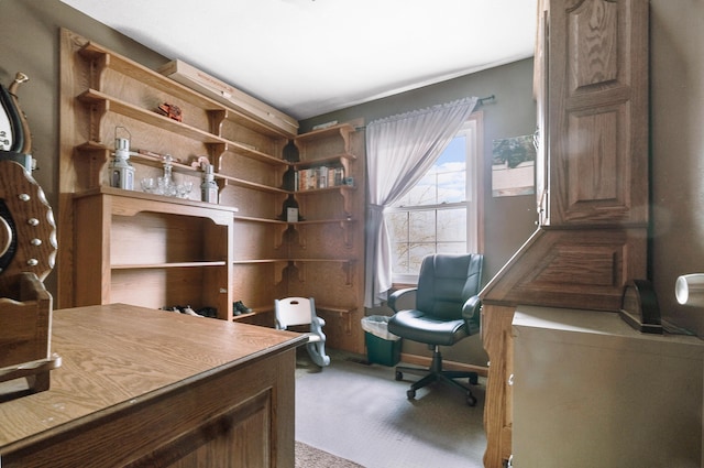 office with light colored carpet