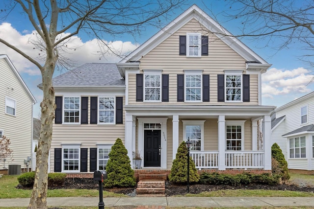 view of front of house with central AC