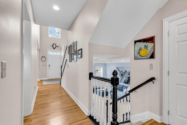 hall featuring light hardwood / wood-style flooring