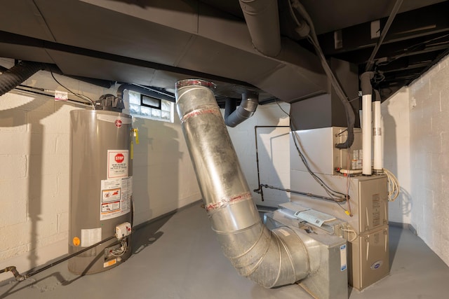 utility room with gas water heater