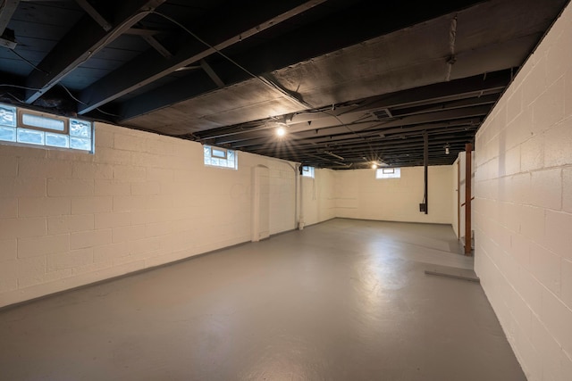 basement with a wealth of natural light