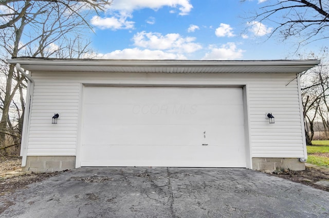 view of garage