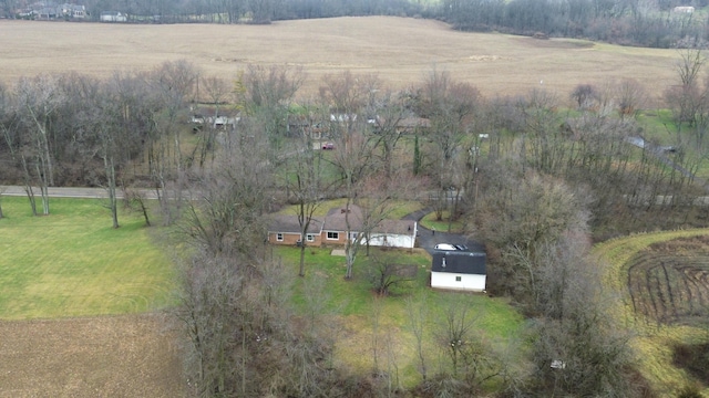 drone / aerial view featuring a rural view