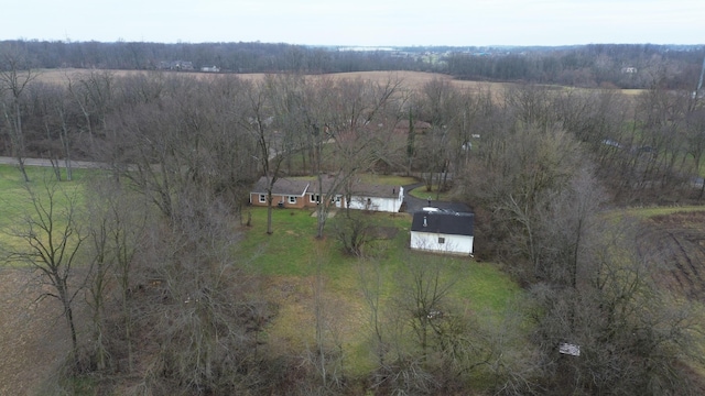 aerial view featuring a rural view