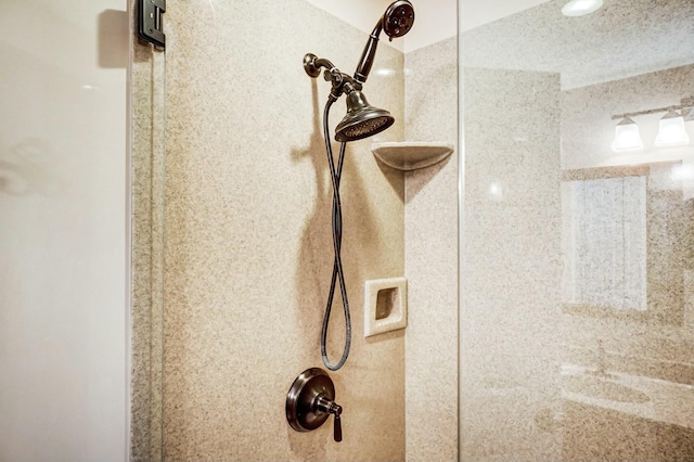 interior details with a shower