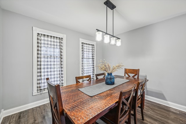 dining room featuring dark hardwood / wood-style flooring