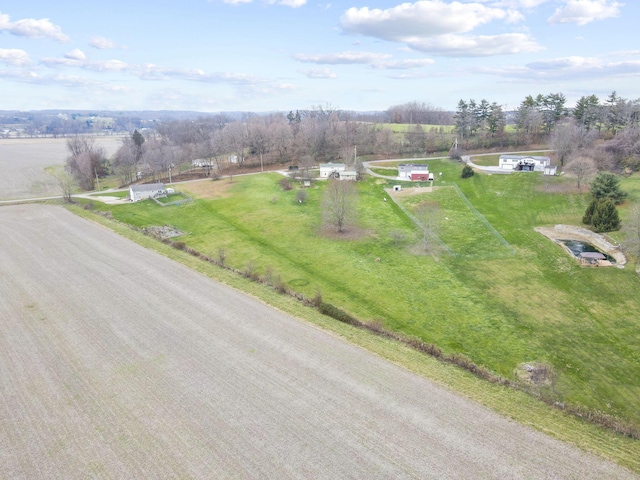 aerial view featuring a rural view