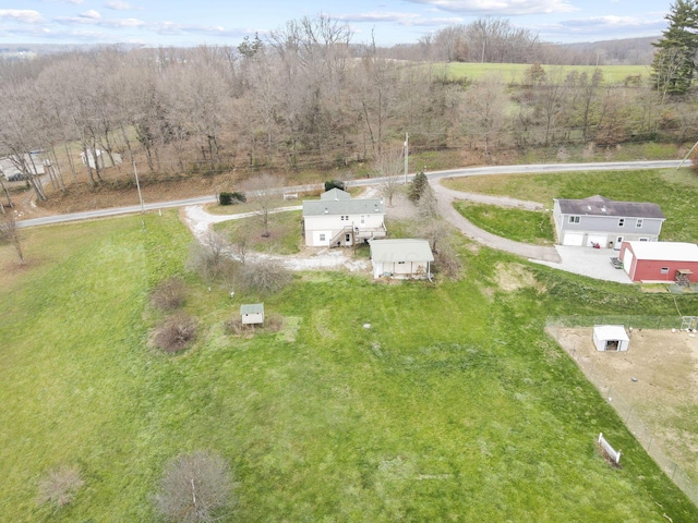 bird's eye view featuring a rural view