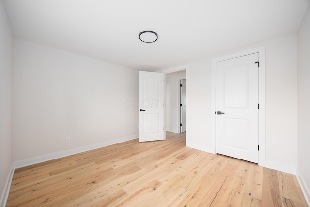 unfurnished bedroom featuring light hardwood / wood-style floors