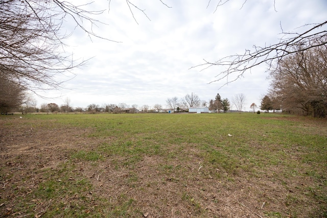 view of yard with a rural view