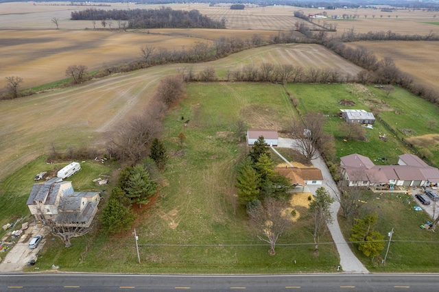 drone / aerial view with a rural view