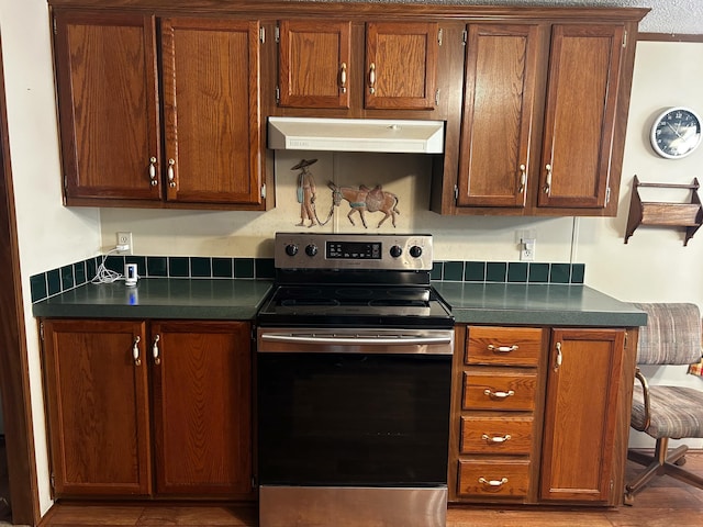 kitchen featuring stainless steel electric range oven