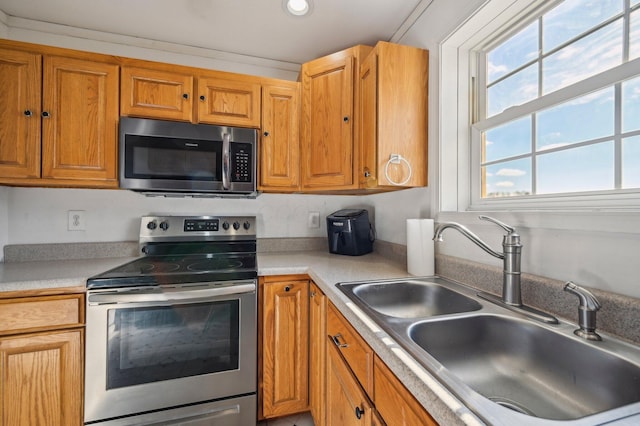 kitchen with stainless steel appliances and sink