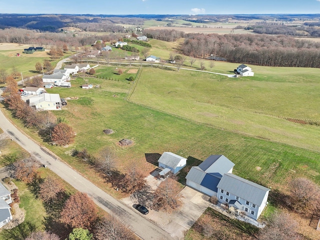 bird's eye view with a rural view