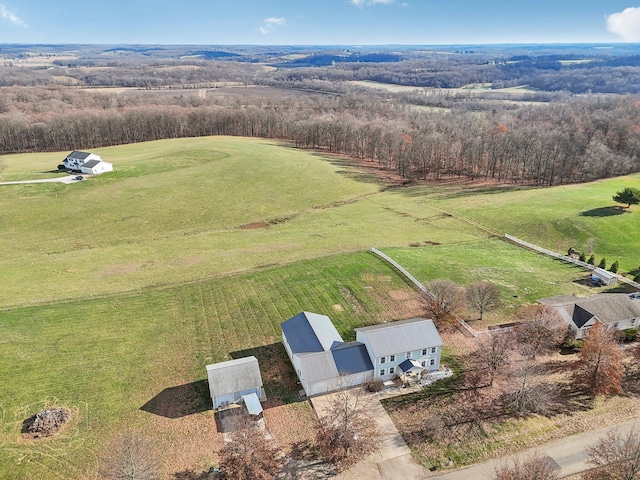 bird's eye view with a rural view