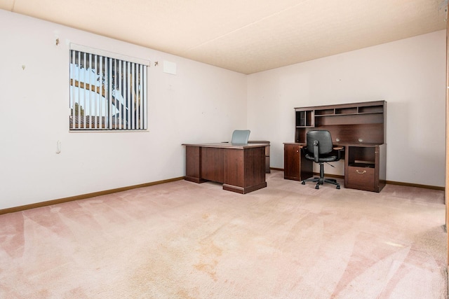 office area with light carpet