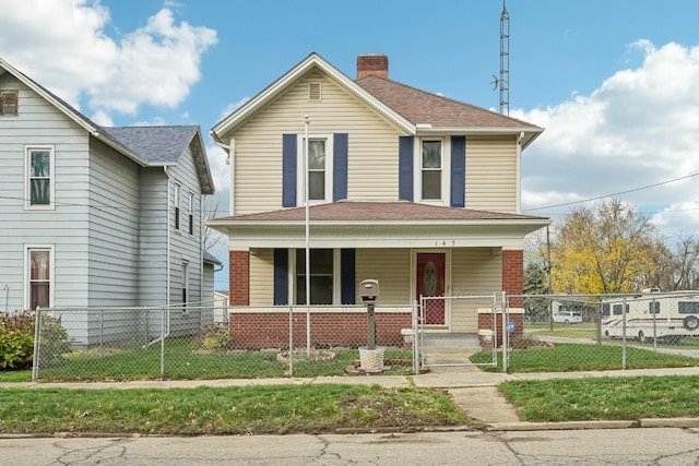 view of front of home featuring covered porch